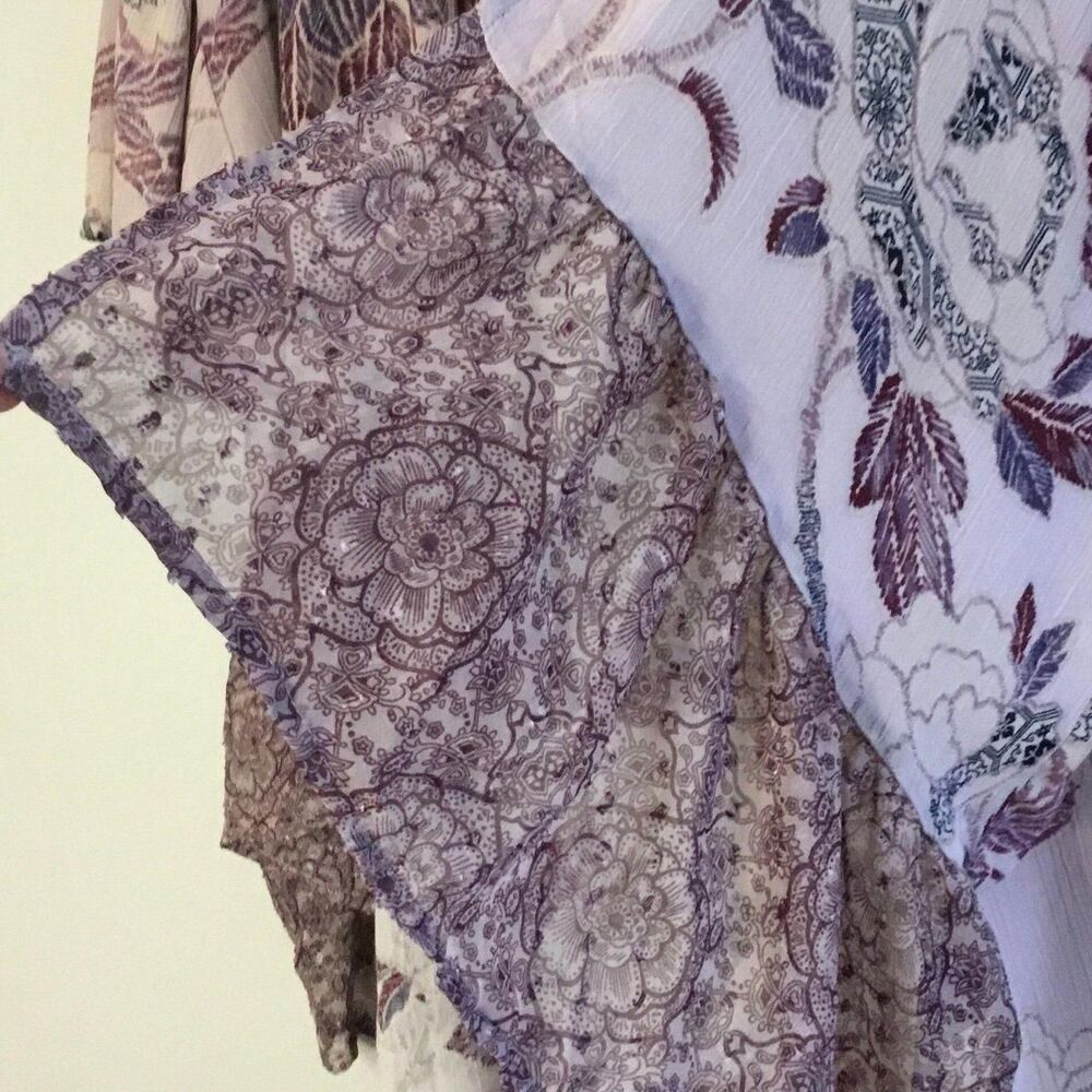 Knox rose duster coverup patchwork rose pattern witchy cottagecore fairycore M - Picture 5 of 5